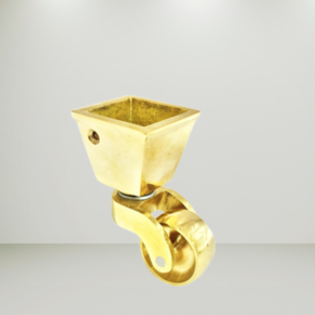 Square Cup Castor with Brass wheel 