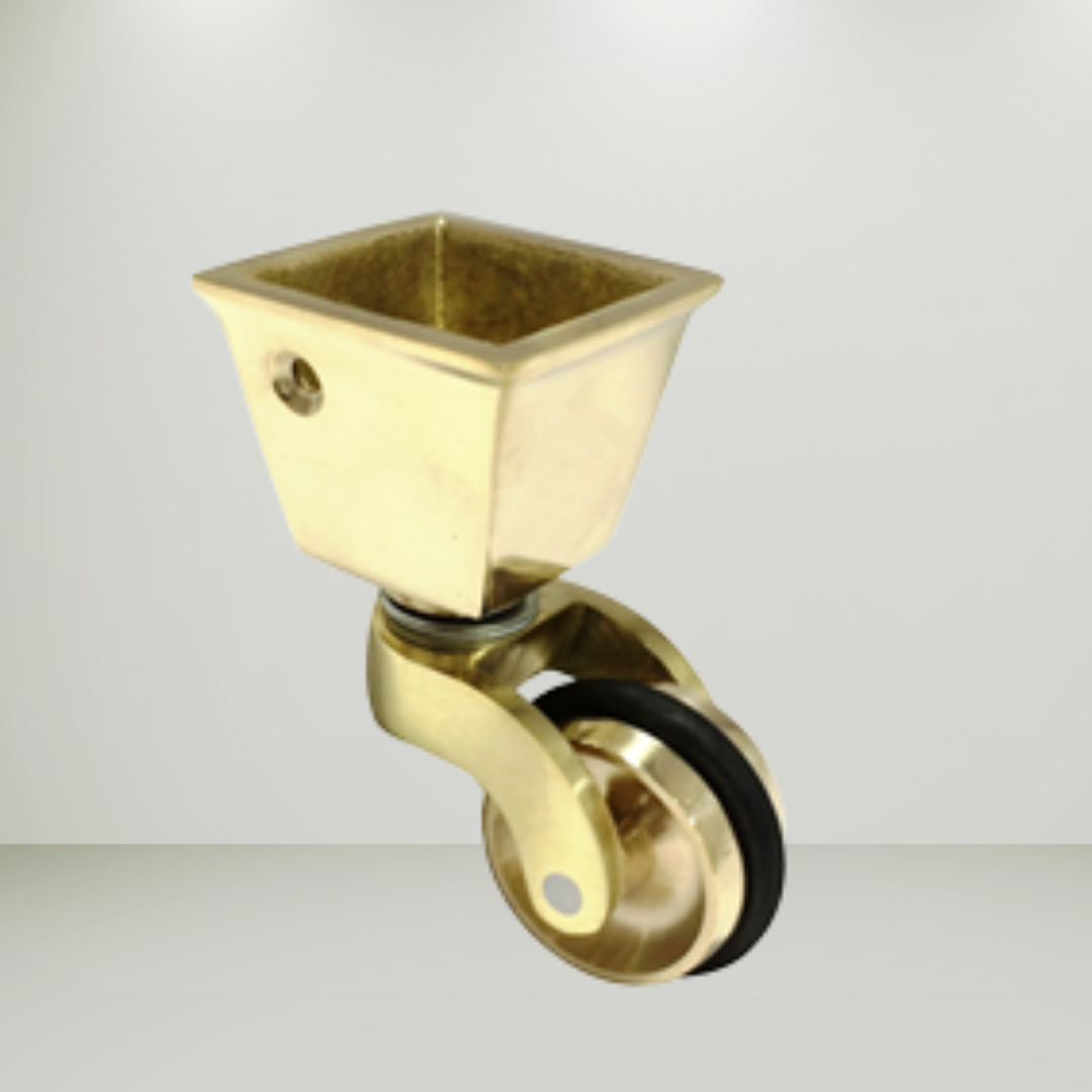 Square Cup Castor with Rubber Tyre 
